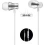 Acode In-Ear Earbuds Earphones Headphones, 3.5mm Metal Housing Magnetic Best Wired Bass Stereo Headset Built-in Mic/Hands-free/Volume Control+Carrying Case+3 Pairs EarBuds (S/M/L) (Silver)