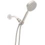 All Metal Hand Held Shower Head with Hose and Holder, Brushed Nickel | 2.5 GPM Rainfall Flow with Removable Restrictor | 4'' Handheld Showerhead, 72 Inch Long Flexible Hose, Adjustable Bracket