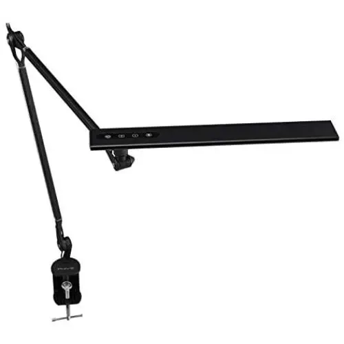 PHIVE LED Desk Lamp, Architect Clamp on Desk Light, Eye-Caring Metal Swing Arm Drafting Table Lamp, Dimmable, 4 Color Modes - Great for Workbench, Office, Task, Reading, Drawing (Upgraded Version)