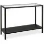 Henn&Hart Industrial Metal Perforated Mesh Shelf Console table, 1, Black