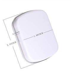 Mini Skater 2.23 x1.76 x 0.55 inch Metal Tin Box Portable Small Container Storage Case with Solid Hinged Top for Drawing Pin Nail Art Bead Earring and Jewelry Craft Organizing,4Pcs (White)