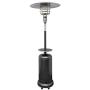 Hiland HLDS01-WCBT 48,000 BTU Propane Patio Heater w/Wheels and Table, Large, Hammered Silver