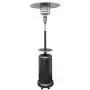 Hiland HLDS01-WCBT 48,000 BTU Propane Patio Heater w/Wheels and Table, Large, Hammered Silver