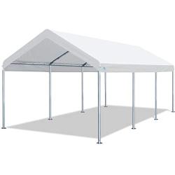 ADVANCE OUTDOOR 20x10 ft Heavy Duty Carport Car Canopy Garage Boat Shelter Party Tent, Adjustable Height from 6.0ft to 7.5ft, White