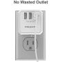 Multi Plug Outlet, Outlet expanders, POWSAV USB Wall Charger with 3 USB Ports(Smart 3.0A Total) and 3-Outlet Extender with 3 Way Splitter, No Surge Protector for Cruise Ship, Home, Office, ETL Listed