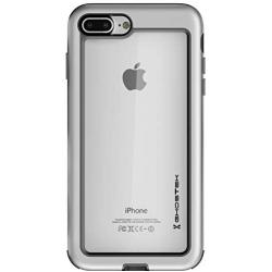 Ghostek Atomic Slim iPhone 8 Plus, iPhone 7 Plus Clear Case with Space Metal Bumper Heavy Duty Protection Wireless Charging Compatible for 2016 iPhone 7 Plus / 2017 iPhone 8 Plus (5.5 Inch) - (Silver)