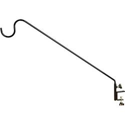 Ashman Black Deck Hook 37 Inches Length 1/2 Inch Diameter, Made of Premium Metal, Super Strong, Ideal for Bird Feeders, Plant Hangers, Hanging Baskets, Humming Bird Feeders attaches to Deck Railing