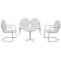 Crosley Furniture Griffith 4-Piece Metal Outdoor Conversation Set with Table, Loveseat, and 2 Chairs - White