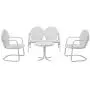 Crosley Furniture Griffith 4-Piece Metal Outdoor Conversation Set with Table, Loveseat, and 2 Chairs - White