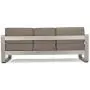 Christopher Knight Home Cape Coral Outdoor Loveseat Sofa with Tray, Khaki