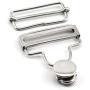 PZRT 4pcs 38mm Silver Suspenders Adjustable Buckle Metal Ribbon Slip Buckle Fasteners Clip for Garment Overalls Backpack DIY Accessories