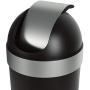 Umbra Venti 16.5-Gallon Swing Top Kitchen Trash Can – Large, 35-inch Tall Garbage Can for Indoor, Outdoor or Commercial Use, Black/Nickel