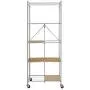 Origami 5-Shelf Slim Pantry Storage Rack with Wheels | Kitchen Pantry Wire Shelving with 4 Wooden Inlays, Freestanding Shelf, No Assembly or Tools Required | 24'' W x 11'' D x 56'' H | White Origami 5-Shelf Slim Pantry Storage Rack with Wheels | Kitchen Pantry Wire Shelving with 4 Wooden Inlays, Freestanding Shelf, No Assembly or Tools Required | 24'' W x 11'' D x 56'' H | White