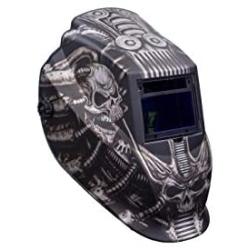 Metal Man ATEC8735SGC 9-13 Variable Shade Professional Auto-Darkening Welding Helmet, Techno Skull