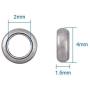 Kissitty 100-Piece Hypoallergenic Stainless Steel 2mm Hole Metal Ring Spacer Beads 4x1.5mm for DIY Jewelry Craft Making