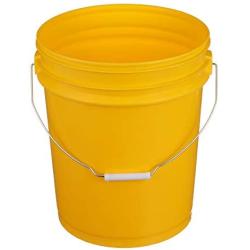 Seachoice 90120 5-Gallon Plastic Bucket with Metal Handle Yellow