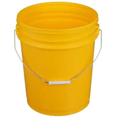 Seachoice 90120 5-Gallon Plastic Bucket with Metal Handle Yellow