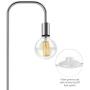 Oneach Industrial LED Floor Lamp for Living Room Bedroom Reading Office Metal Minimalist Standing Lamp Silver