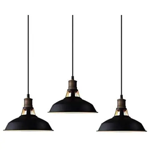 CLAXY Ecopower Industrial Metal Barn Pendant Light 3 Pack CLAXY Ecopower Industrial Metal Barn Pendant Light 3 Pack