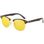 Gudzws Anti Blue Light Glasses Classic Design Half Frame with Metal Rim Unisex,Anti Fatigue Protect Eyes from TV Computer Cellphone no Magnification Brown
