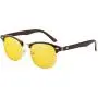 Gudzws Anti Blue Light Glasses Classic Design Half Frame with Metal Rim Unisex,Anti Fatigue Protect Eyes from TV Computer Cellphone no Magnification Brown