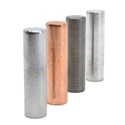 4pc Metal Cylinder Set - Aluminum, Zinc, Copper & Steel - 1.5'' x 0.4'' - for Density Investigation, Specific Gravity & Specific Heat Experiments - Eisco Labs