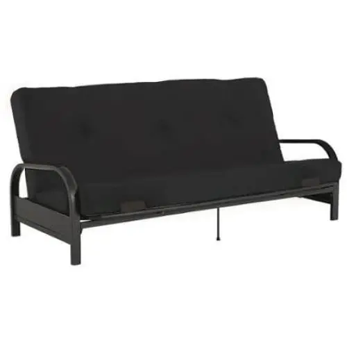 Mainstay.. Metal Arm Futon with 6'' Mattress, (1, Black)