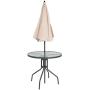 Flash Furniture Nantucket 6 Piece Brown Patio Garden Set with Table, Tan Umbrella and 4 Folding Chairs