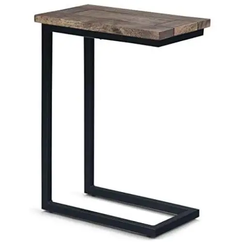 SIMPLIHOME Skyler Solid Mango Wood and Metal 18 inch wide Rectangle Industrial C Side Table in Beach Brown, Fully Assembled, for the Living Room and Bedroom SIMPLIHOME Skyler Solid Mango Wood and Metal 18 inch wide Rectangle Industrial C Side Table in Beach Brown, Fully Assembled, for the Living Room and Bedroom