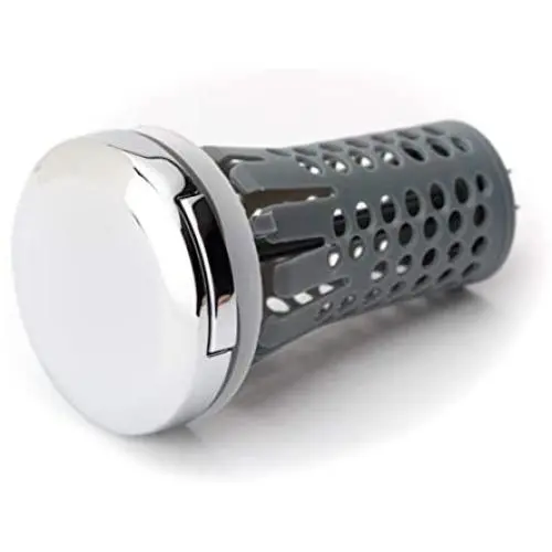 Drain Buddy No Installation Clog Preventing Bathroom Sink Stopper/Strainer, Fits 1.25” Bathroom Sink Drains | Chrome Plated Plastic Caps Drain Buddy No Installation Clog Preventing Bathroom Sink Stopper/Strainer, Fits 1.25” Bathroom Sink Drains | Chrome Plated Plastic Caps