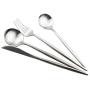 Gugrida Luxury Flatware, Royal 5 Piece Matte White Handle 18/10 Stainless Steel Tableware Sets for 1 Including Forks Spoons Knives, Camping Silverware Travel Utensils Set Cutlery (Full Silver)