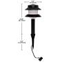 Paradise Garden Lighting GL22627 Outdoor Landscaping Path Light, Black Plastic 2-Tier Post Light, Ribbed Plastic Lens, Low Voltage 4W Incandescent T5 Wedge Bulb, 20 Lumens, 5.2''x5.2''x8.66''