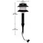 Paradise Garden Lighting GL22627 Outdoor Landscaping Path Light, Black Plastic 2-Tier Post Light, Ribbed Plastic Lens, Low Voltage 4W Incandescent T5 Wedge Bulb, 20 Lumens, 5.2''x5.2''x8.66''