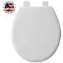 MAYFAIR 843SLOW 000 Lannon Toilet Seat will Slow Close and Never Loosen, ROUND, Durable Enameled Wood, White