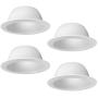 [4-Pack] PROCURU 6'' White Baffle Metal Recessed Can Light Trim - for BR30/38/40, PAR30/38/40 LED, Incandescent, CFL, Halogen