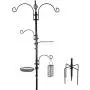 DAINTIER Bird Feeding Station Kit for Outdoors, 5 Prong Base, 92 Inch Black Metal Pole, Birdfeeder Birdbath Planter Hanger for Attracting Wild Birds DAINTIER Bird Feeding Station Kit for Outdoors, 5 Prong Base, 92 Inch Black Metal Pole, Birdfeeder Birdbath Planter Hanger for Attracting Wild Birds