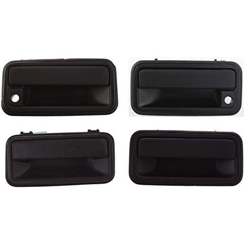 Exterior Door Handle Compatible with CHEVROLET C/K Full Size P/U 1992-2000 Front and Rear Door Handle Right Side and Left Side Set of 4 Outside Metal Textured Black