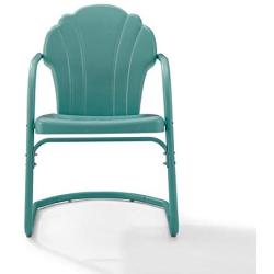 Crosley Tulip 2 Piece Chair Set Pastel Blue Satin