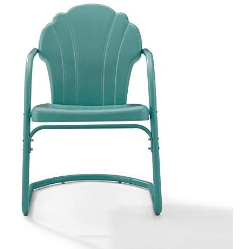 Crosley Tulip 2 Piece Chair Set Pastel Blue Satin