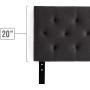 LUCID Mid-Rise Upholstered Headboard - Adjustable Height from 34” to 46”, King/Cal King, Charcoal