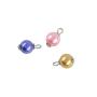 MonkeyJack 50 Pieces Wholesale Handmade Colorful Glass Pearl Flat Pin Daisy Dangle Charms Silver/Gold Metal DIY Jewelry Making Findings - Silver