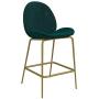 CosmoLiving by Cosmopolitan Astor Upholstered Counter Stool Green Velvet with Brass Metal Leg