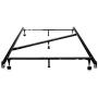 MALOUF Structures Heavy Duty Adjustable Metal Center Support and Rug Rollers bed frame, Queen, Full XL, Full, Twin XL, Twin, Black