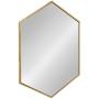 Kate and Laurel McNeer Hexagon Metal Frame Wall Mirror with Gold Finish for Bathrooms, Entryways, Bedrooms, and More, 31x22-inches