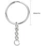 50pcs 1''/25mm Metal Split Key Ring with Chain Key Ring Keychain Ring Parts Open Jump Ring and Connector Accessories for for Keychain and Crafts, Silver