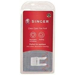 SINGER | Open Toe Foot Presser Foot, Underside Groove Allows Dense Stitches, Ribbons & Trims to Feed Smoothly Under the Foot - Sewing Made Easy