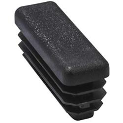 Prescott Plastics 1/2 x 1 1/2 Inch Rectangle Black Plastic Plug End Cap (10)