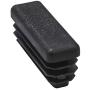 Prescott Plastics 1/2 x 1 1/2 Inch Rectangle Black Plastic Plug End Cap (10)