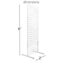 Only Hangers 2 x 6 Gridwall Panel Tower with T-Base Floorstanding Display Kit, 2-Pack White …