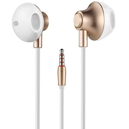 Wired in-Ear Earphones, 3.5mm Metal Housing Earbuds Headphones Best Bass Stereo Headset Compatible with iPhone 6s 6 5s Se 5 5c 4s Plus